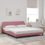 Voodiraam peatsiga dover roosa 180x200 cm samet