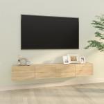 Seina telerikapid 2 tk, sonoma tamm, 100x30x30 cm, tehispuit