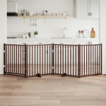 Kokkupandav koerav&auml;rav uksega, 4 paneeli, pruun tamm, 320 cm