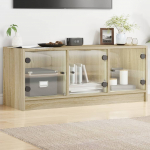 Klaasustega telerikapp, sonoma tamm, 102 x 37 x 42 cm