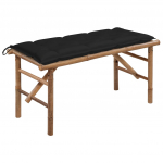 Kokkupandav aiapink padjaga, 118 cm, bambus