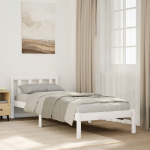 Voodiraam ilma madratsita, valge, 100x210 cm, m&auml;nnipuit