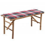 Kokkupandav aiapink padjaga, 118 cm, bambus