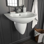 Basin valge 52 x 45 x 49 cm glaseeritud keraamika