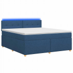 Vedruvoodi madratsiga led-ribadega sinine 140 x 200 cm kangas