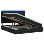 Led-iga voodiraam koos madratsiga must 140 x 200 cm kangas