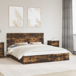 Laos voodi sahtliga suitsetatud tamm 180 x 200 cm tehispuit
