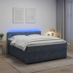 Vedruvoodi madratsiga led-ribadega tumehall 140 x 200 cm samet