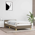 Voodiraam peatsiga ilma madratsita taupe 90x200 cm kangas