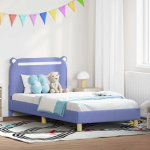 Laste voodiraam peatoega peaga jeans sinine 90 x 200 cm kangas