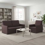 Diivanikomplekt 2 pcs tume pruun kangas