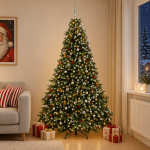 Roheline kunstj&otilde;ulupuu koos j&otilde;ulukuuliga 300 cm 600 led-i