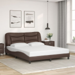 Voodiraam ilma madratsita hvar,pruun, 160x200 cm, kunstnahk