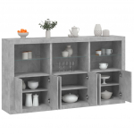 Puhvetkapp led-tulega, betoonhall, 181,5 x 37 x 100 cm