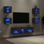 7-osaline telerikappide komplekt led-tuledega, suitsutatud tamm