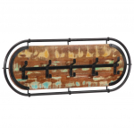 Seinale kinnitatav riidenagi 5 konksuga, taastatud puit