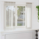 Voile kardin kardinatega 2 pcs cream 175 x 140 cm pol&uuml;ester