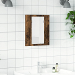 Led-peegelkapp, suitsutatud tamm, 40x12x45 cm, tehispuit