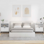 &Ouml;&ouml;kapid sahtliga 2 pcs valge 49 x 36 x 61 cm tehispuit