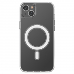 Clear Magnetic Case with MagSafe for iPhone 14 Plus with silver ring - transparent