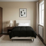 Talve tek rapistatud must 140 x 220 cm mikrokiud