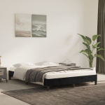 Voodiraam ilma madratsita, must, 140x190 cm, samet