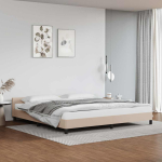 Voodiraam peatsiga ilma madratsita cappuccino 200x200 cm