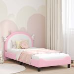 Laste voodiraam peatoega roosa 80 x 200 cm pu
