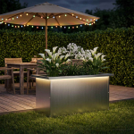 Led-valgustusega lillekast h&otilde;bedane 30 x 60 x 30 cm