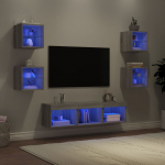 7-osaline telerikappide komplekt led-tuledega, hall sonoma tamm