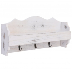 Seinale kinnitatav riidenagi, valge, 50 x 10 x 23 cm, puit