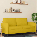 2-kohaline diivan, kollane, 140 cm, samet