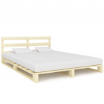 Kaubaalustest voodiraam tugev m&auml;nnipuit, 200 x 200 cm