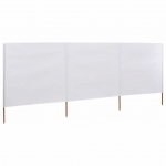 Tuulekaitse sein 3 paneelist, kangas, 400 x 120 cm valge