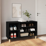 Jalatsikapp, must, 102 x 36 x 60 cm, tehispuit