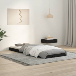 Voodiraam, must, 75 x 190 cm, m&auml;nnipuit