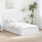Laos voodi peaga sahtliga valge 90 x 200 cm tehispuit