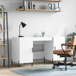 Kirjutuslaud, k&otilde;rgl&auml;ikega valge, 140 x 50 x 75 cm, tehispuit