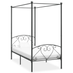 Baldahhiiniga voodiraam, hall, metall, 100 x 200 cm