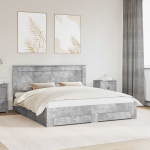 Voodi raam sahtliga peaga betoonhall 180 x 200 cm tehispuit