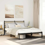 Metallist voodiraam ilma madratsita sonoma tamm 135x190 cm