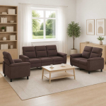 Diivanikomplekt 3 pcs tume pruun kangas