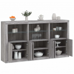 Puhvetkapp led-tuledega, hall sonoma tamm, 181,5 x 37 x 100 cm