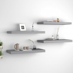Seinariiulid, 4 tk, hall, 60 x 23,5 x 3,8 cm mdf