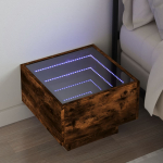 &Ouml;&ouml;kapp led-tuledega, suitsutatud tamm, 40x40x30 cm