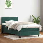 Box vedruvoodi madratsiga tumeroheline 80x220 cm samet