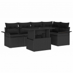 Aia diivanikomplekt padjaga 6 pcs must pol&uuml; rattan