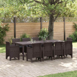 Aia s&ouml;&ouml;gilaudade komplekt 11 pcs pruun polt rattan