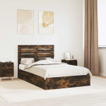 Voodi raam sahtliga suitsetatud tamm 135 x 190 cm tehispuit