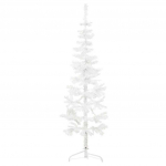 Kitsas poolik kunstkuusk alusega, valge, 120 cm